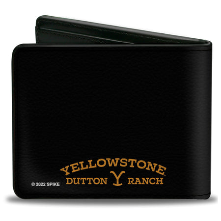 Open Yellowstone wallet showing interior card slots and cash pocket