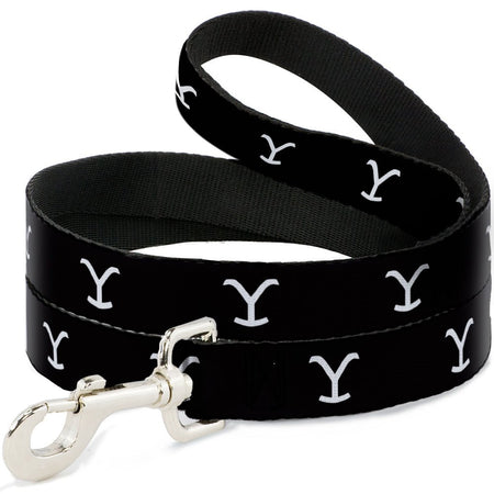 Yellowstone Y Logo Black and White Dog Leash
