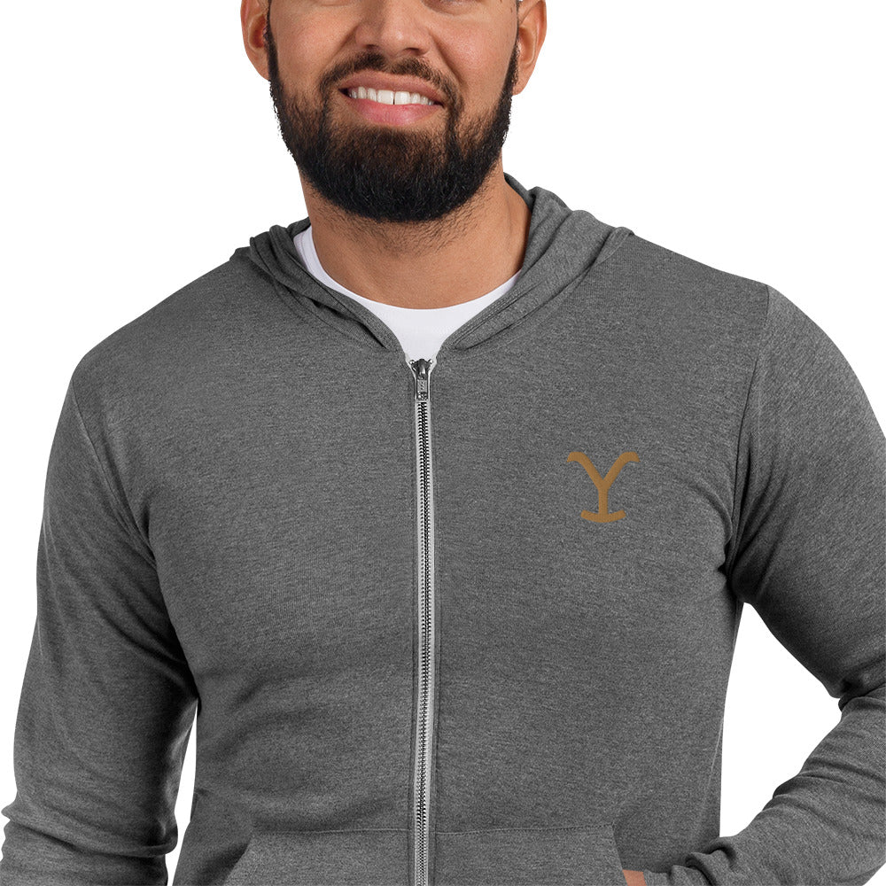 Yellowstone Logo Embroidered Zip Hoodie - Paramount Shop