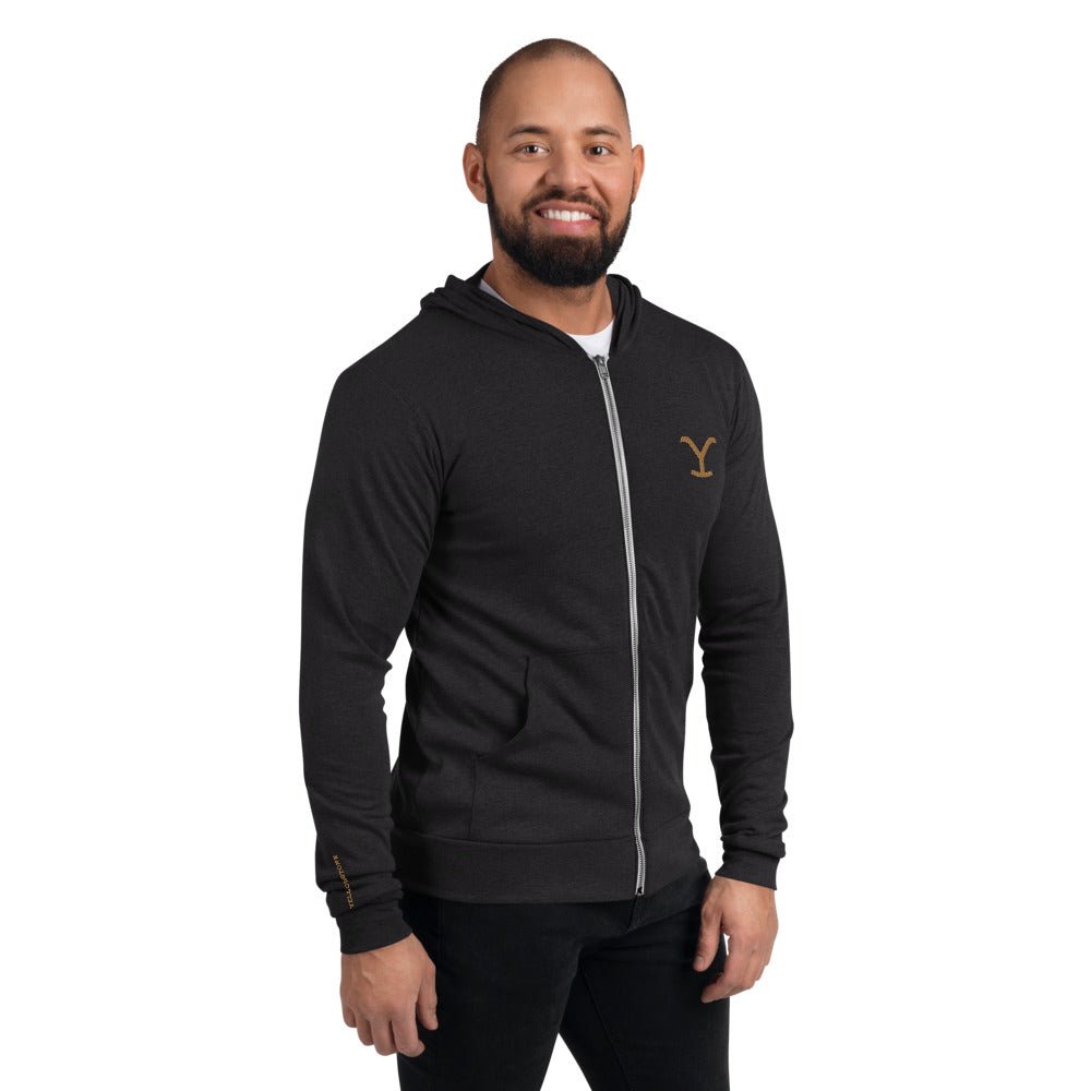 Yellowstone Logo Embroidered Zip Hoodie - Paramount Shop