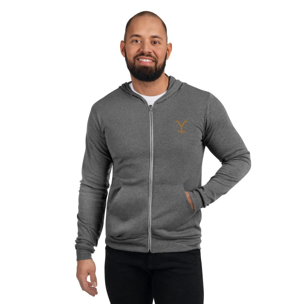 Yellowstone Logo Embroidered Zip Hoodie - Paramount Shop
