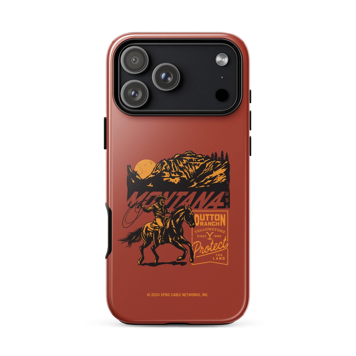 Overhead product shot of the Yellowstone Montana tough case