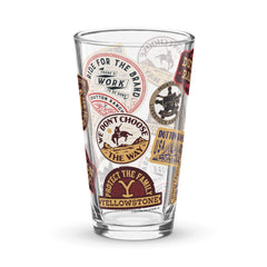 Yellowstone Patches Pint Glass - 16 oz