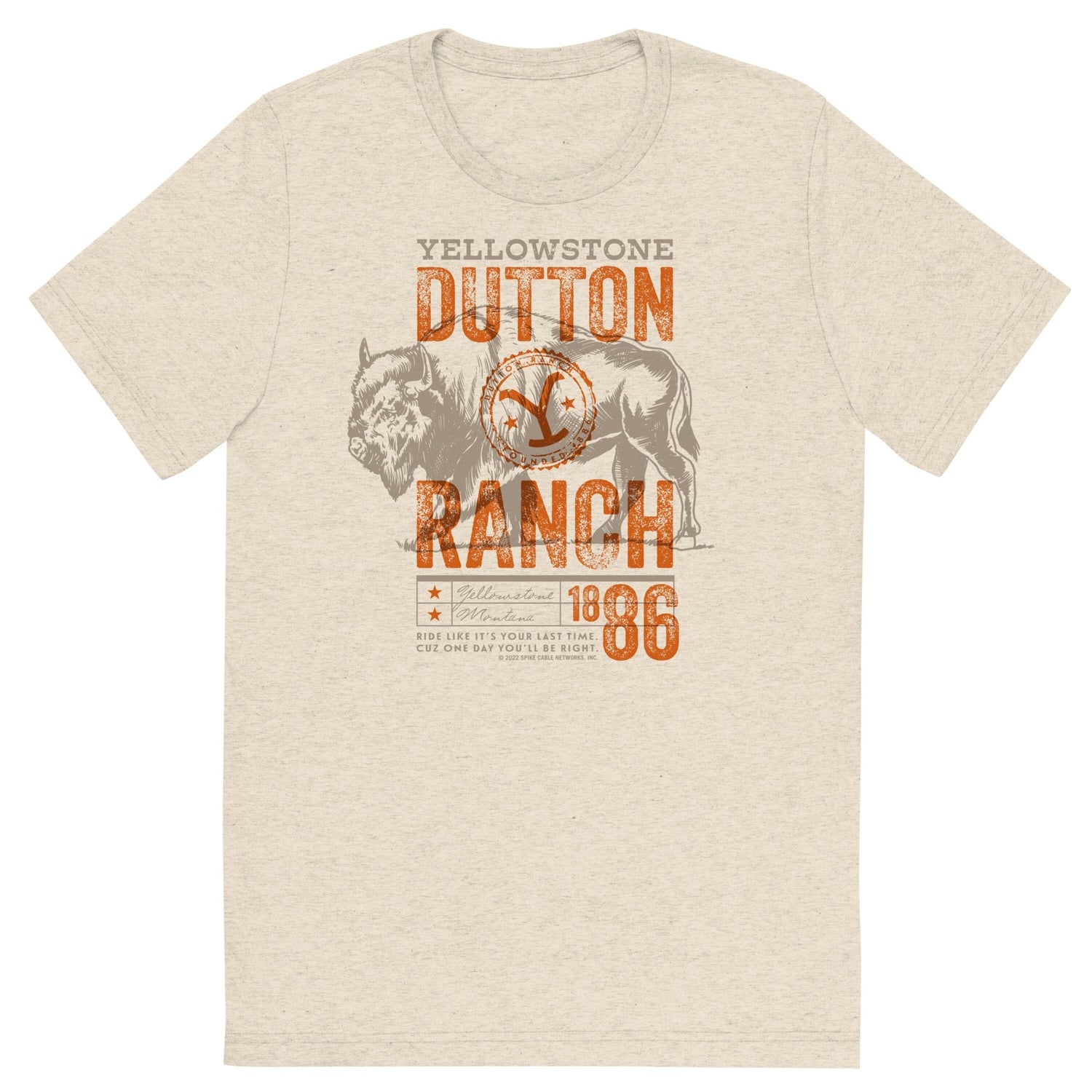 Yellowstone Ride Like It's Your Last Adult Tri - Blend T - Shirt - Paramount Shop