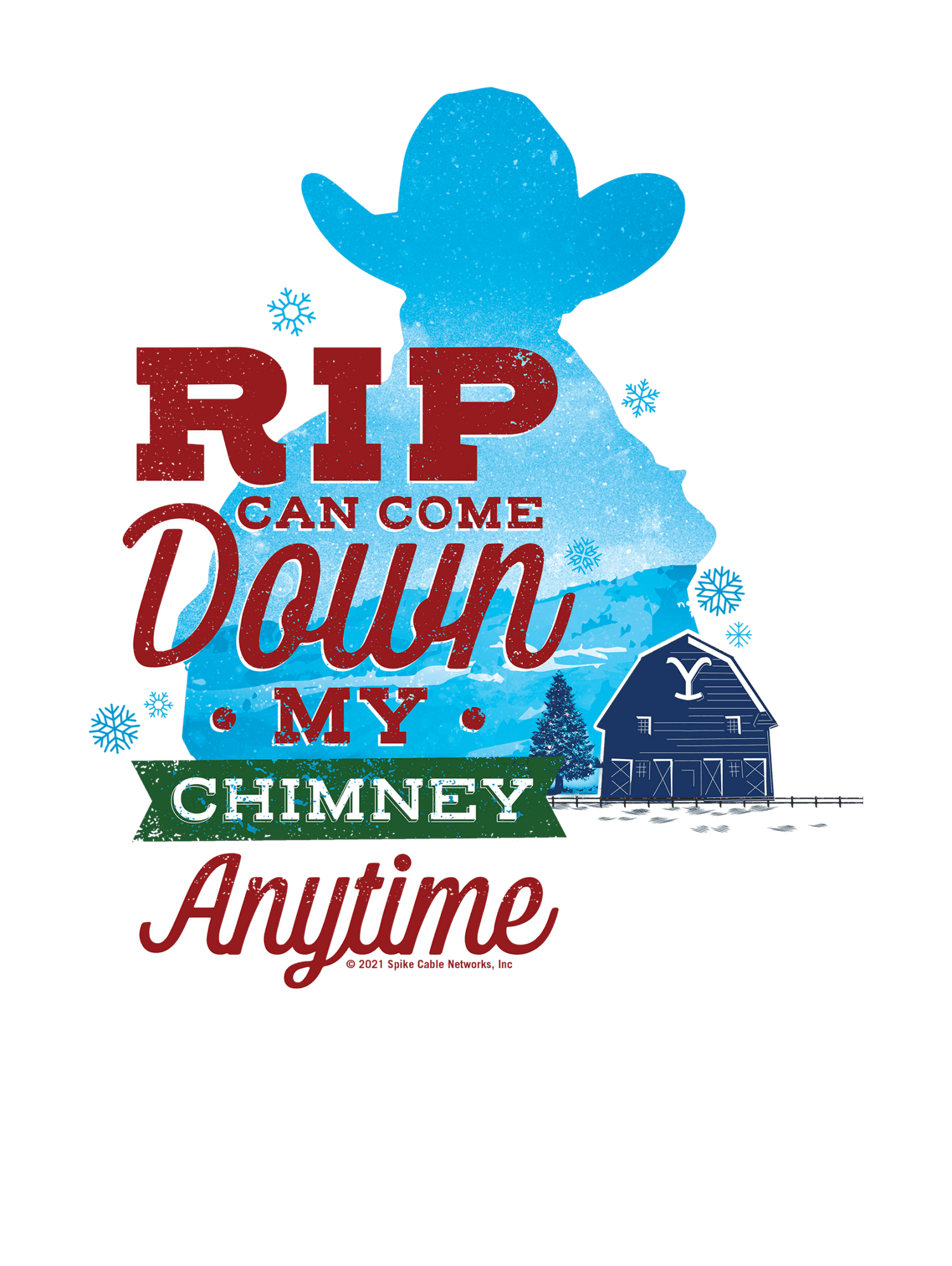 Yellowstone Rip Can Come Down My Chimney Any Time Silhouette Fleece Crewneck Sweatshirt - Paramount Shop