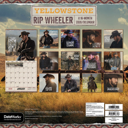 Yellowstone: Rip Wheeler 2026 Wall Calendar - Paramount Shop