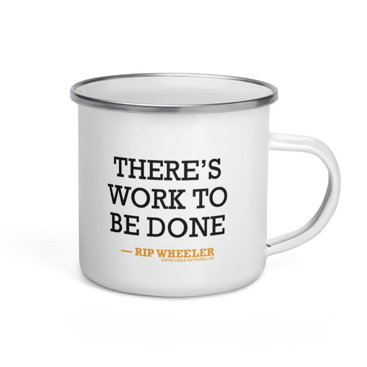 Yellowstone Rip Wheeler There's Work To Be Done Enamel Mug – Paramount Shop