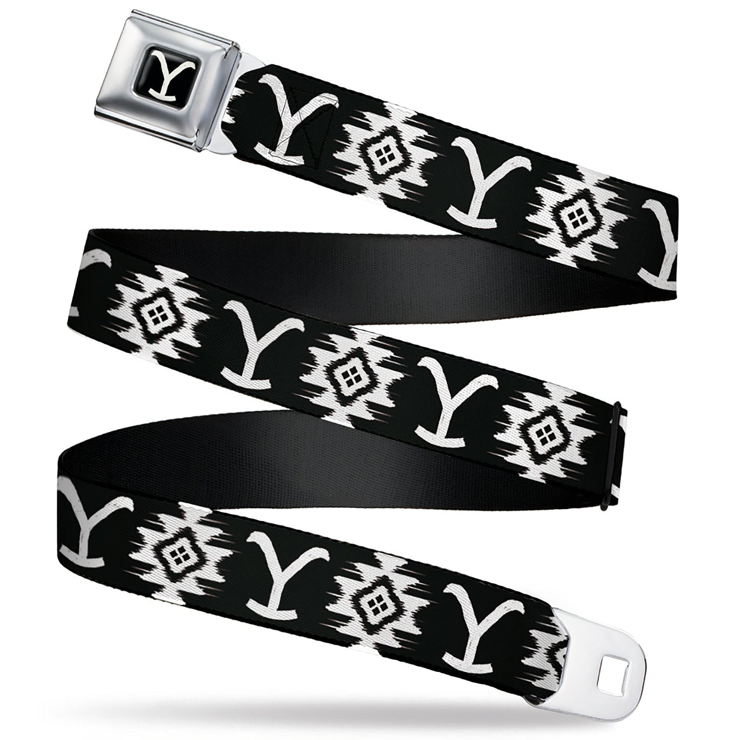 Yellowstone Seatbelt Belt Y Logo Black White