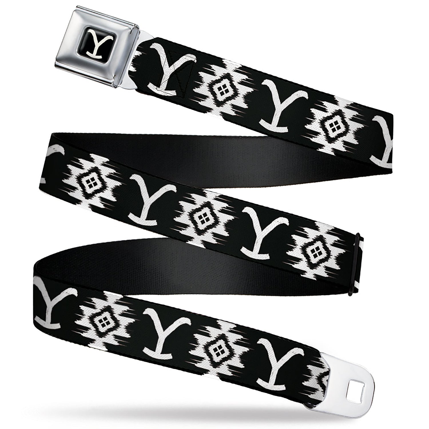 Yellowstone Seatbelt Belt Y Logo Black White