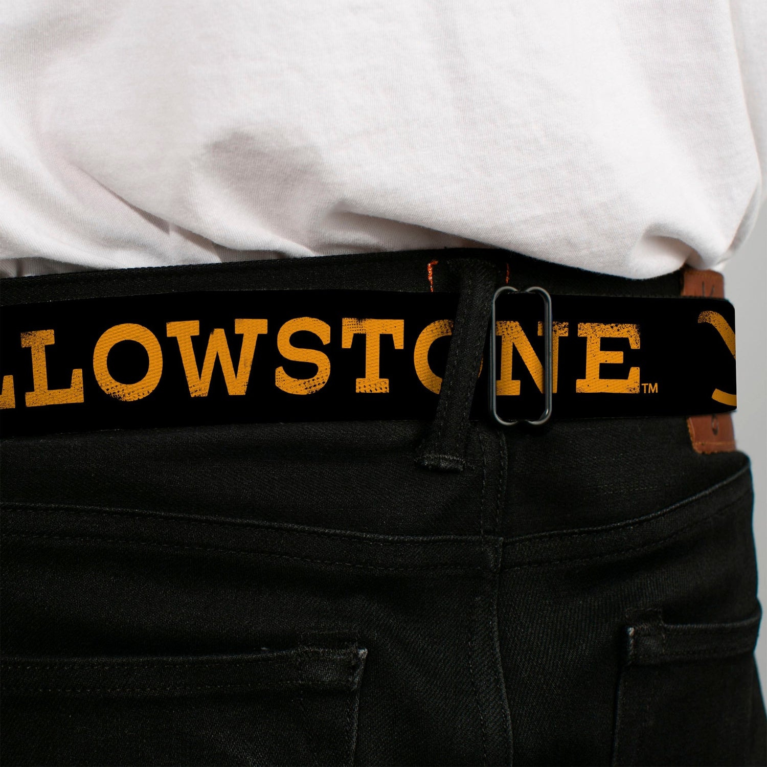 Adjustable slider for custom fit on Yellowstone fashion belt