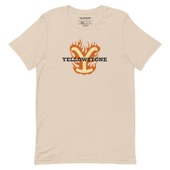 Yellowstone T-Shirt Flaming Y Retro - XS / Beige
