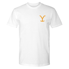 Yellowstone Take 'Em To The Train Station Adult Short Sleeve T-Shirt - White / SM