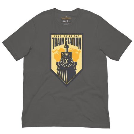 Yellowstone Take 'Em To The Train Station Badge Adult T-Shirt - Paramount Shop