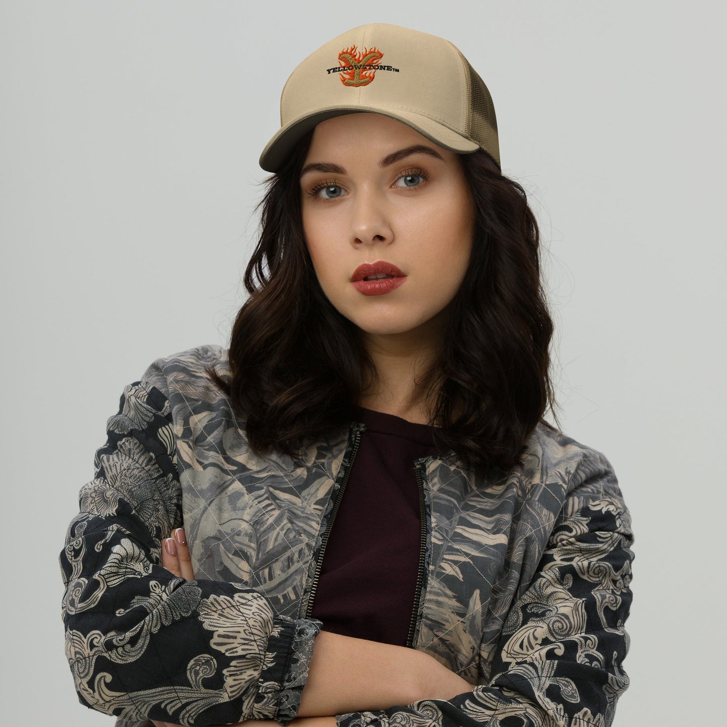 Yellowstone Trucker Hat Flaming Y Retro Embroidered - Paramount Shop
