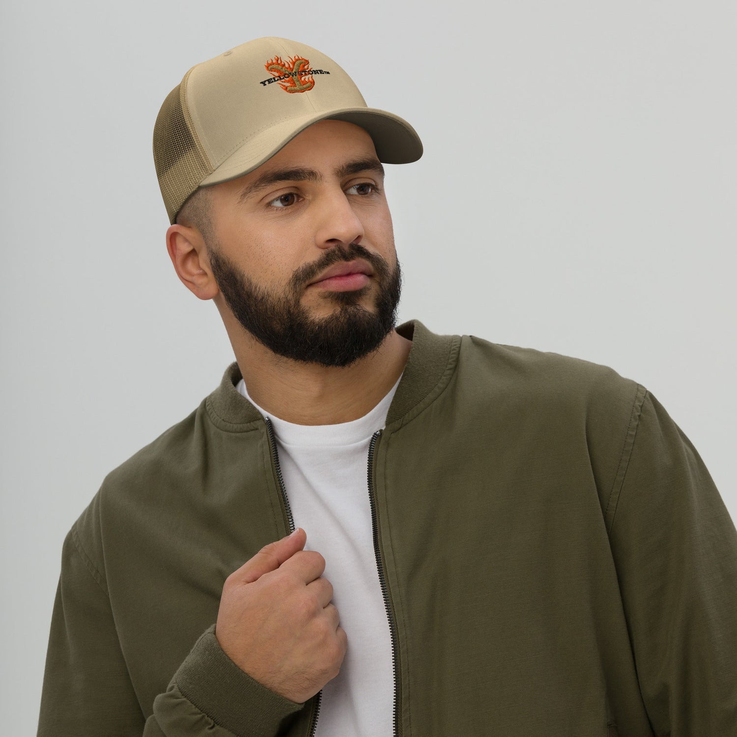 Yellowstone Trucker Hat Flaming Y Retro Embroidered - Paramount Shop