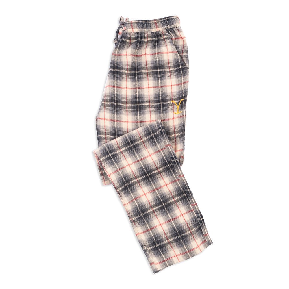 Yellowstone Y Embroidered Logo Men's Cabin Jams Flannel Pajama Pants - Paramount Shop