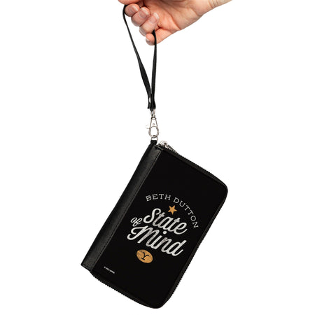 Interior view of Yellowstone zip wallet showing card slots and coin pocket