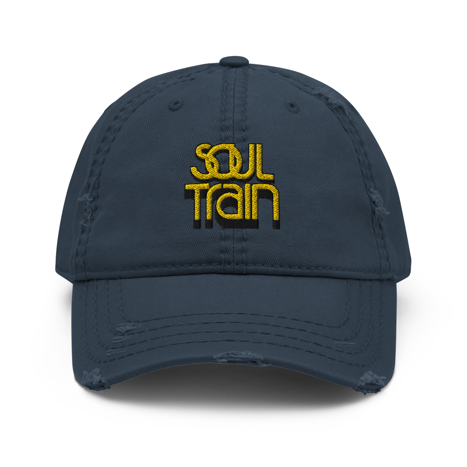 Soul Train Logo Embroidered Distressed Dad Hat
